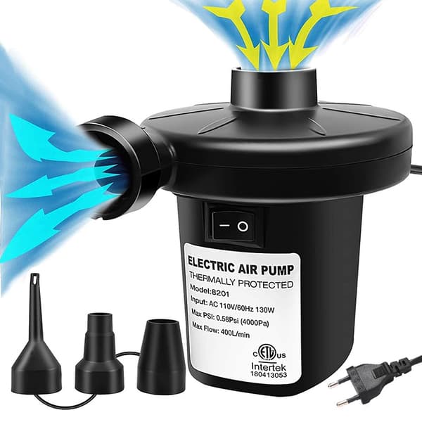 Elektrisk luftpumpe luftmadras bærbar pumpe til oppustelige genstande