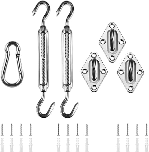 M6 Sun Shade Sail Fixing Kit - Stainless Steel, Durable, Rust-proof
