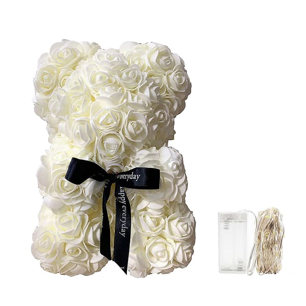 Romantisk kunstig rose bamse Valentinsdagsgave