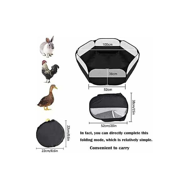 Small Pet Playpen, Breathable & Transparent Playpen, Waterproof Base & Durable Polyester Fabric for Pets