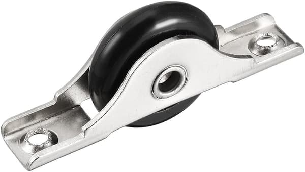 Rolling Sliding Door Glass Window Roller Electroplated Nylon Single Wheel 29mm Diameter Black 2pcs