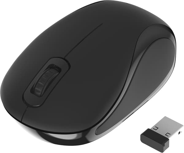 Silent Wireless Mouse, Ergonomically Designed for Low Power Consumption and Plug and Play Functionality (Black)