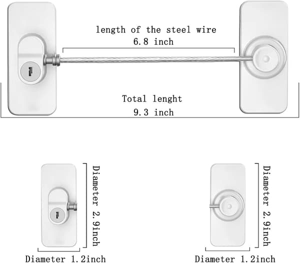 2-pack Refrigerator Lock - Combination Lock for Refrigerator, Child Safety Window Lock, Lock Refrigerator Door Cabinet Window