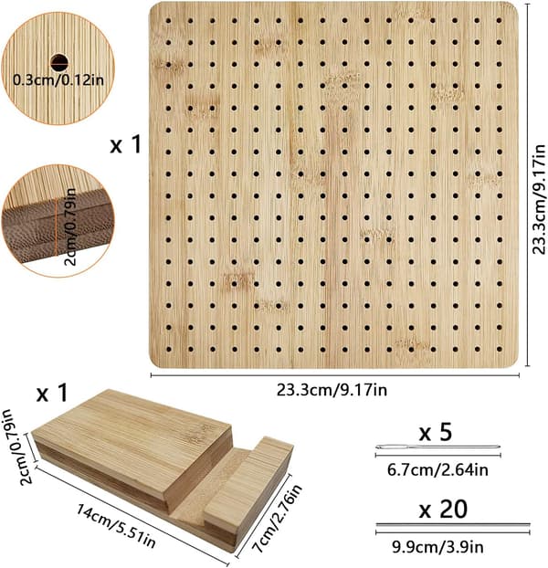 [LCS] Square Blocking Board, Crochet Accessories, Wooden Crochet Hole Board, Granny Square Blocking Board