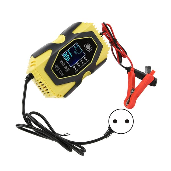 Automatic Battery Charger Intelligent Digital Display Charging Memory Function for Cars Motorcycles 100-240VEU Plug