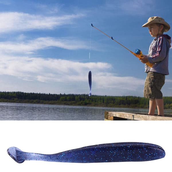 HENG JIA 6 stk. 10,5 cm 5,6 g blå bløde plastfiskelokker