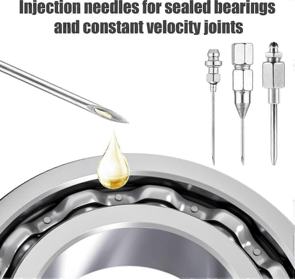 Grease Gun Needle Nozzle Kit, 5pcs Needle Grease Needle Tips Dispenser Hardened
