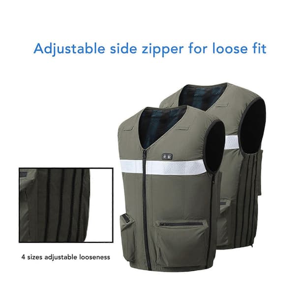 Cooling Vest DC12V 20000mAh Air and Water Cooling Adjustable 4 Sizes