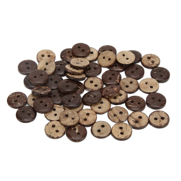 Naturlige Kokosnøttskallknapper, 2-hulls Syknapper for Håndverk og Søm, Brune Treknapper Lette Glatte Overflateknapper for DIY