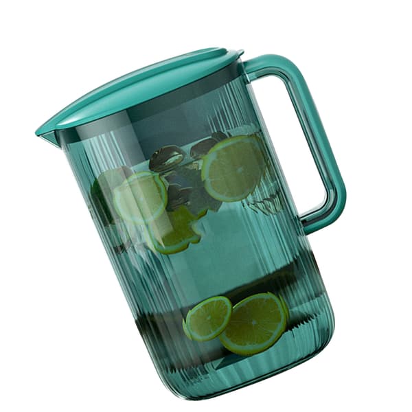 Water Pitcher Transparent Large Capacity Plastic High Temperature Resistant Beverage Jug for Teas Juices Lemonade Green