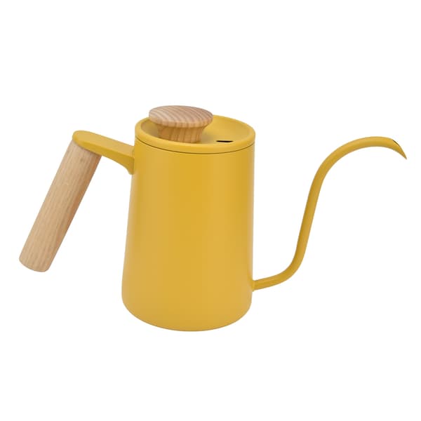 Rustfri Gooseneck Kedel 600ml Gul Dryp Kaffe Te Brygger Lang Tud