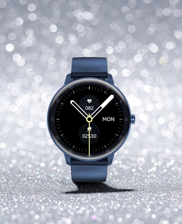 Smartwatch med EKG, pulsmåler, blodtryksmåler, søvntracker og skridttæller Blå