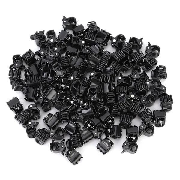100 stk. sorte mini-plastikklemmer, små hårklemmer og tøjklemmer