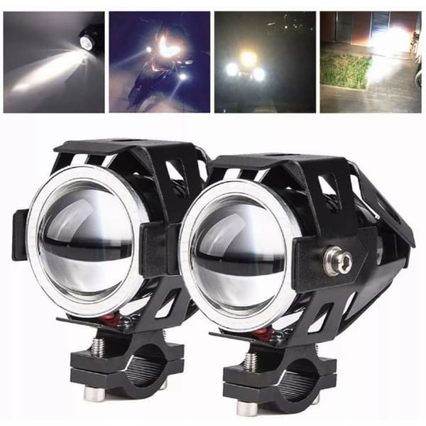 2 stk. LED-forlygter til motorcykel, superlys, fjernlys/nærlys, 12V‑85V, universal til ATV, UTV, lastbiler, både