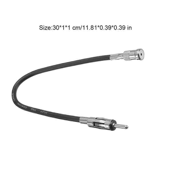 ISO til DIN Antenneadapter, Slidstærk Gummi OFC Forlængerkabel til Universal Bilradio Antennetilslutning
