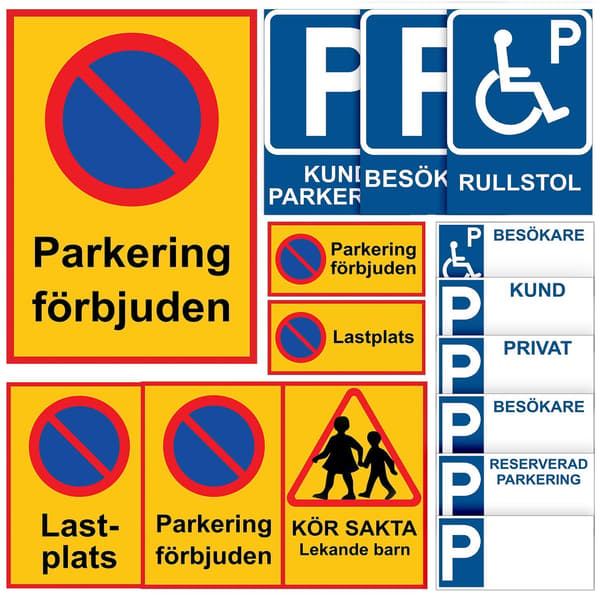 Pysäköintikyltti / Varoituskyltti Pysäköinti / Liikennemerkki - Kyltti