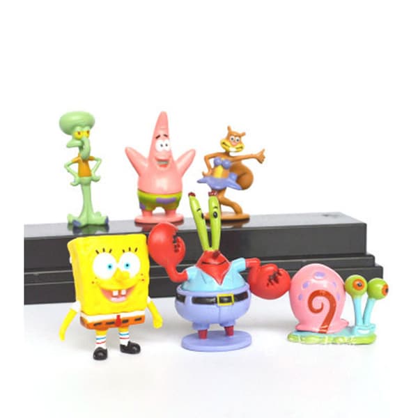 Aquarium Decorations. SpongeBob's Pineapple, Squidward's House, and Krusty Krab Resin Figures. 6 Character Models