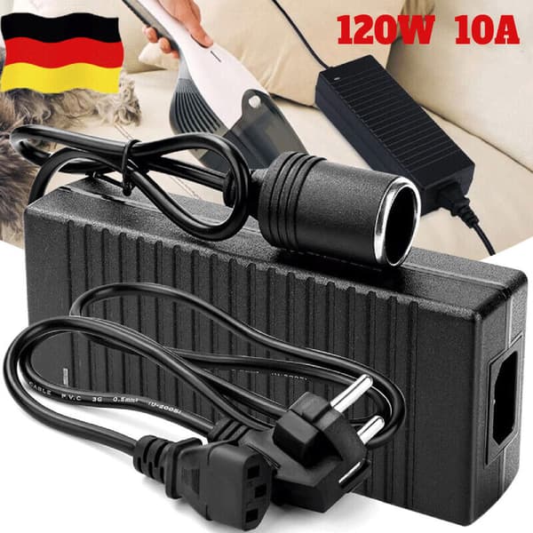 [LD]230V TIL 12V 10A SPENNINGSKONVERTERER BILSTRØMADAPTER BRYTERBAR SPENNINGSKONVERTERER DE