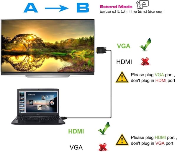 HDMI to VGA Adapter, Compact Design for High-Definition Displays, Supports Advanced IC Chip Conversion, Active Converter with Gold-Plated Connector