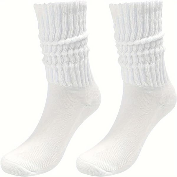 1/3 par pigers lange efterårs- og vinterstrømper strikkede strømper 1 Pair Black