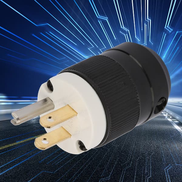 125V US Power Plug Waterproof Industrial Grade 3-Pin Power Plug (15A 125V)