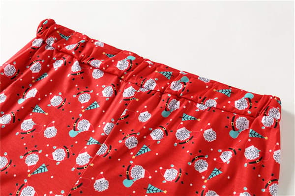 Julepyjamas Lang Bomull Pyjamas Vinter Langermet Sovetopp med Langbukser Sett