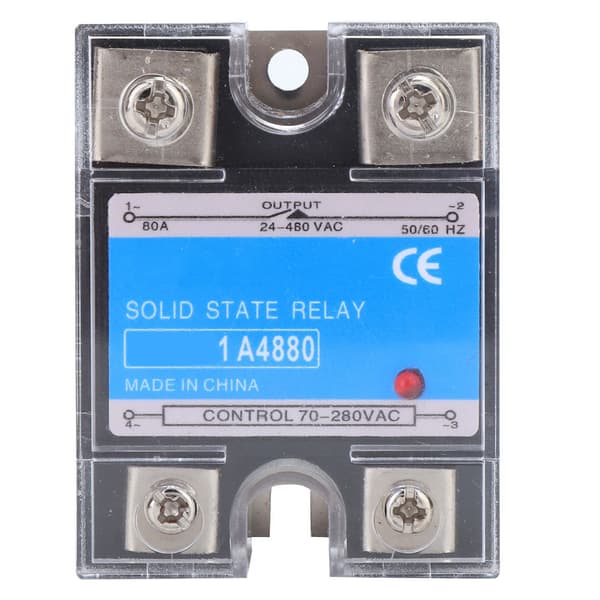 Single-phase Solid State Relay 70-280VAC Input 24-480VAC Load AC SSR Electrical Equipment for CNC Machines (BERM-1 A4880（80A）)