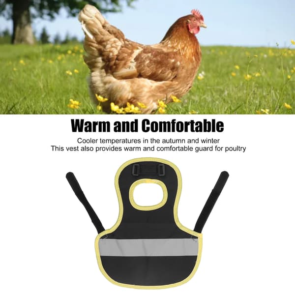 Reflective Vest for Chickens, Quick Release Buckle, Durable Hen Saddle Apron, Soft Lined Poultry Vest for Duck Goose, Adjustable Strap