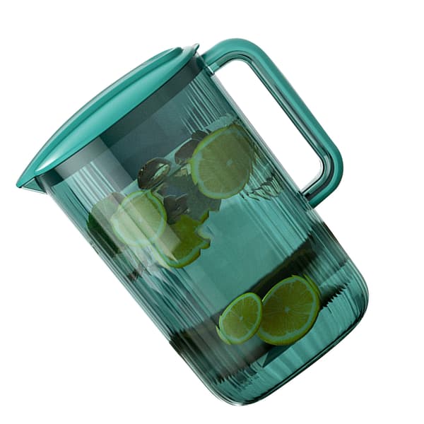 Water Pitcher Transparent Large Capacity Plastic High Temperature Resistant Beverage Jug for Teas Juices Lemonade Green