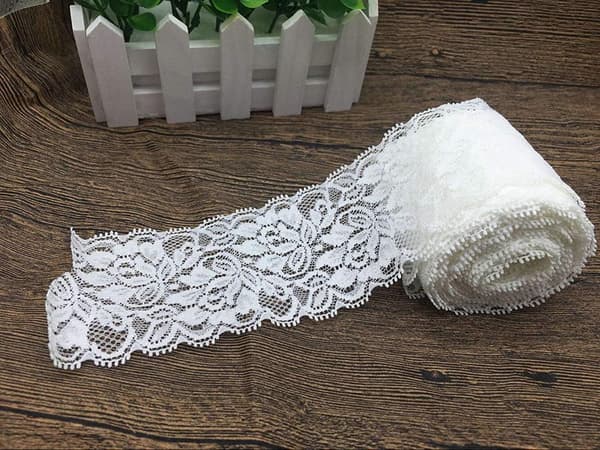 Blonderull 6,5 cm bredde 10 yards perlebroderi elastisk blomsterblonder til fletter bryllup