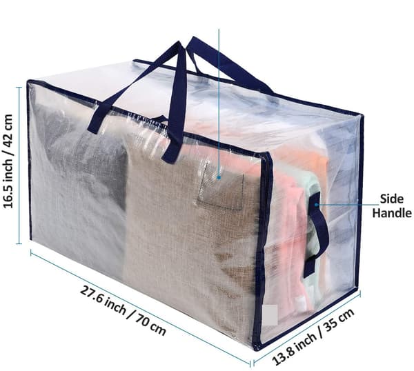 1 Large Mobile Zipper Bag for Clothes, Blankets, Large