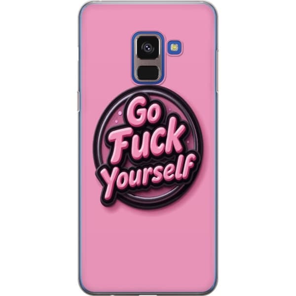 Compatible Mobile Case for Samsung Galaxy A8 (2018) Pink 3D Text Poster