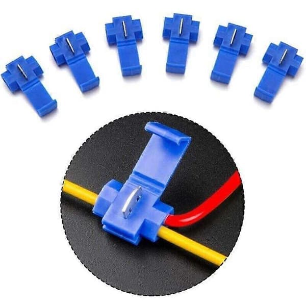 50 Pieces Quick Electrical Connectors. Fast Self-Stripping Branch Connectors. Scotch Lock Connectors (25 Red, 25 Blue)