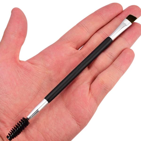 Eyebrow Brush - Professional Angled Eyebrow Brush and Spoolie Brush (Black)