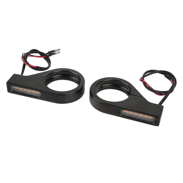 12V Motorcykel LED Blinklys Vandtæt Stærk Universal Blinklys til 41mm Gaffelben Sort