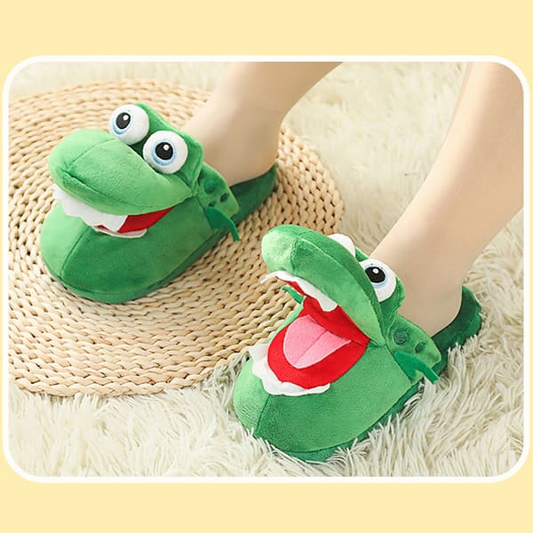 Animated Crocodile Cotton Slippers Moving Funny Walking Open Toe 38-39