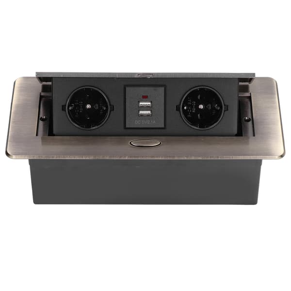 Desk Socket Dual USB AC250V Outlet Slow POP UP Hidden Desktop Socket for Office Home Desk