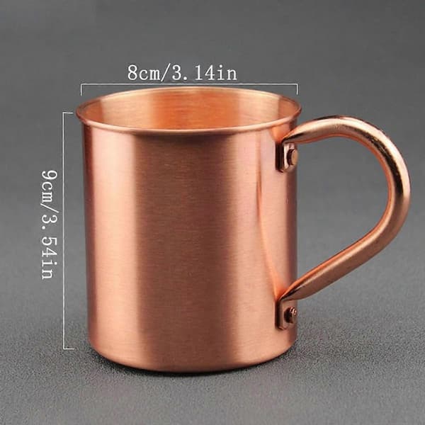 Copper Mugs (410 ml), Handmade Pure Solid Copper Unlined, Smooth Rounded Rim Ergonomic Handle 1 pc