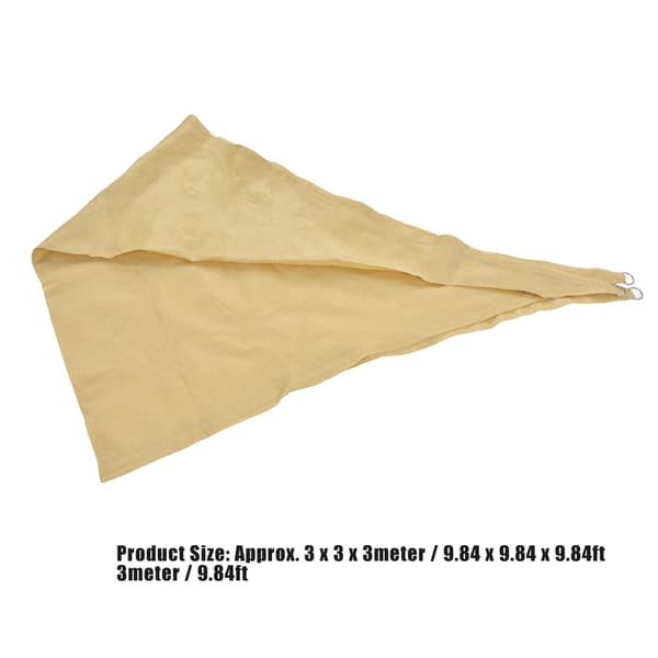 HDPE Trekantet Solseil 3x3m Beige Markise for Hage og Basseng UV-beskyttelse