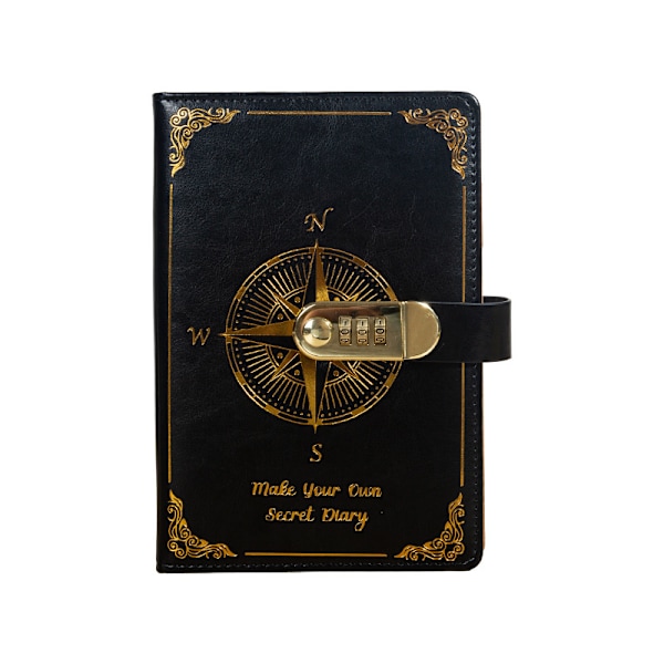 Password Notebook - Lockable Diary for Privacy Black