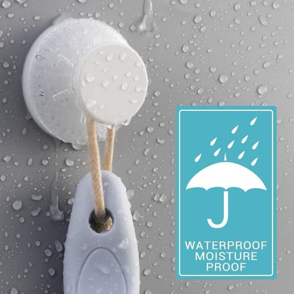 Suction Cup Wall Hook, Plastic Suction Cup Wall Hook with Powerful Force Reusable Set of 4 Crown Towel Hooks for Bathroom/Kitchen/Office, 5kg White