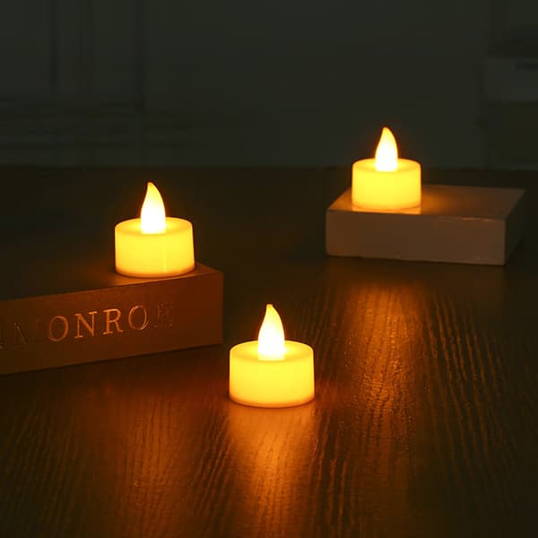 Battery Operated Tea Lights - 24 LED Tea Lights with Realistic Flickering Flame