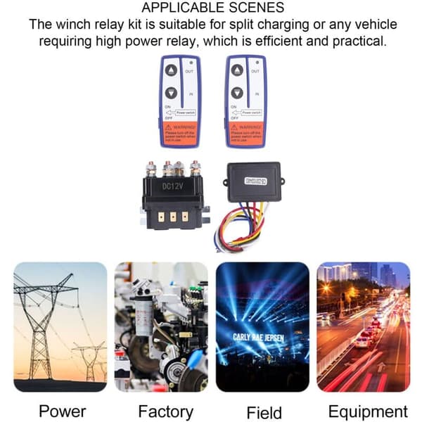 [LCS] 12V 250A Industrial Winch Relay Remote Control Relay Contactor Switch for ATV UTV 2000 to 5000lbs Winch with 6 Protective Caps Ovsor