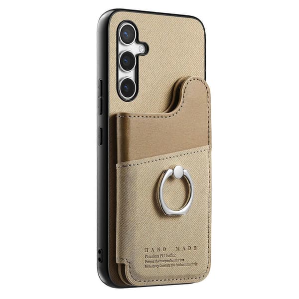 Compatible Samsung Galaxy A26 5G Case with Card Holder Stand Leather + TPU + PC Phone Case Khaki Khaki