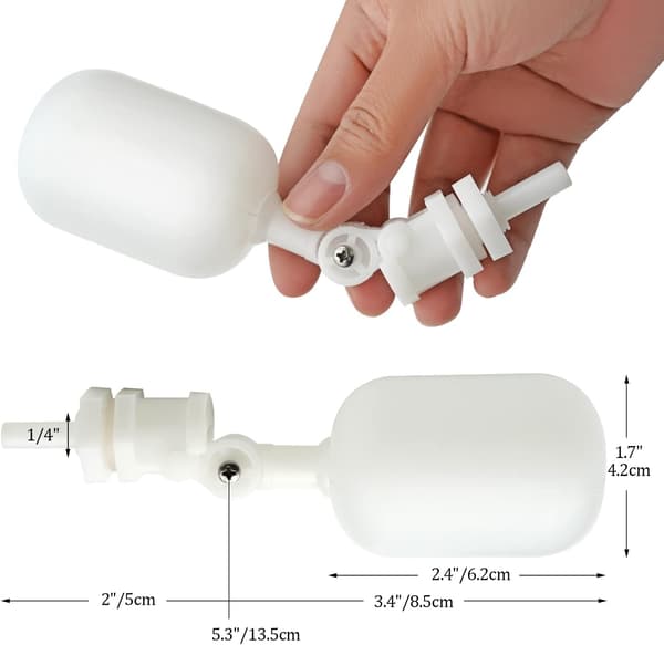 Mini Plast Flydende Ventiler til Omvendt Osmose System RO – kompakt – 2-pak