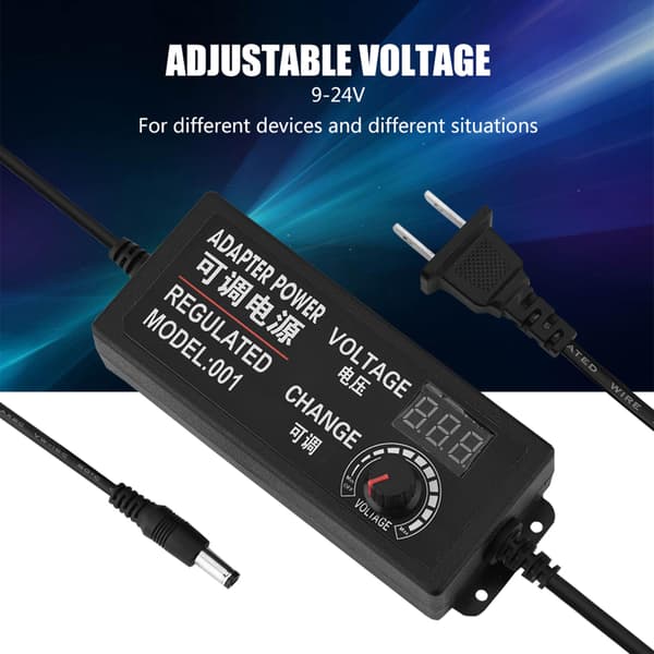 Adjustable Power Adapter 9-24V 3A - AC/DC Supply, Anti-interference