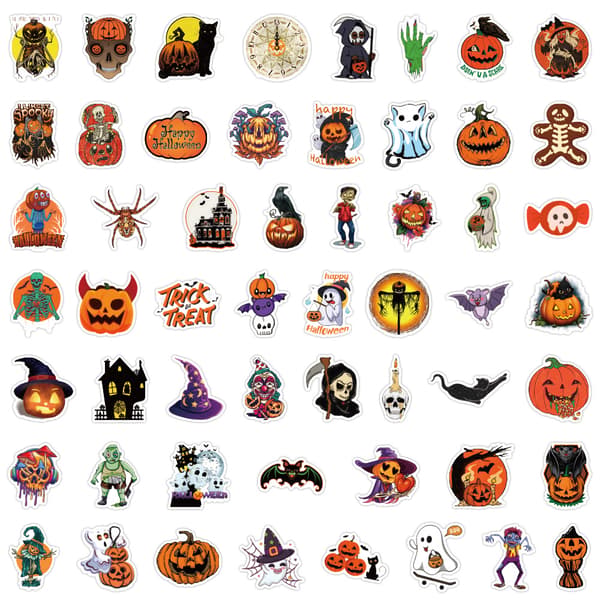 110 kpl Halloween Doodle-tarroja Hauskoja lahja-anime-tarroja DIY