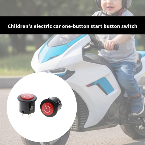 Ride On Toy Power Button, Slitesterk ABS Push Start Switch, Enkel Montering Reservedel for Barns Elbiler, 1-pakning