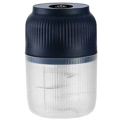 Trådløs elektrisk hakker 300ml, 3 knive i rustfrit stål, USB-genopladelig, til kød, grøntsager, chokolade (blå)
