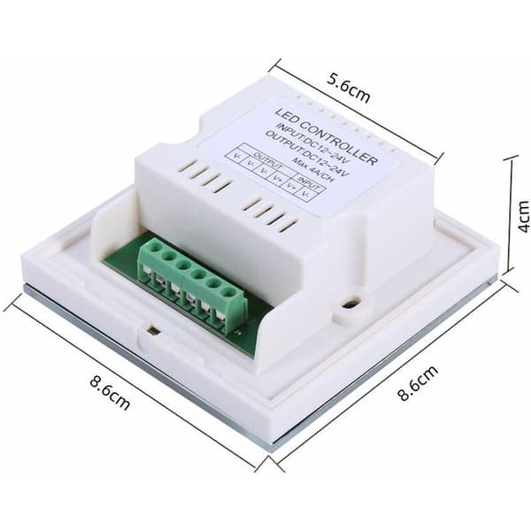 Väggmonterad touch-ljusströmbrytare, LED-ljusdimmer ljusstyrkekontroll, enfärgad touchpanel för LED-listkontroll DC 12V-24V (vit)